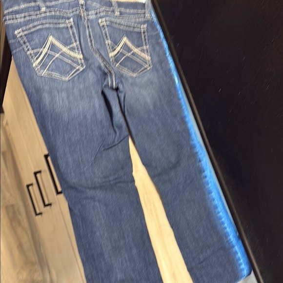 Ariat Blue Boot Cut Jeans with Distinctive Stitching - Picture 2 of 4